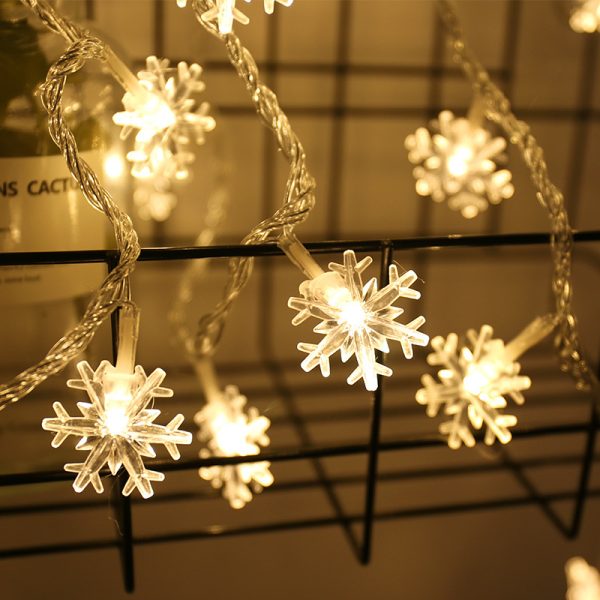 ⁦Snowflake String Light Garlands Ornaments Christmas Tree Decorations For Home Winter Decor⁩ - الصورة ⁦4⁩