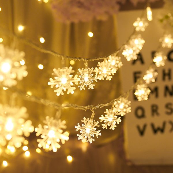 ⁦Snowflake String Light Garlands Ornaments Christmas Tree Decorations For Home Winter Decor⁩ - الصورة ⁦3⁩