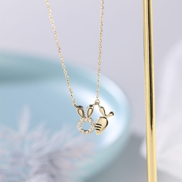 ⁦Latest 18K Gold Plated Rabbit Cute Gift Trending Necklace For Girl Jewelry⁩ - الصورة ⁦6⁩