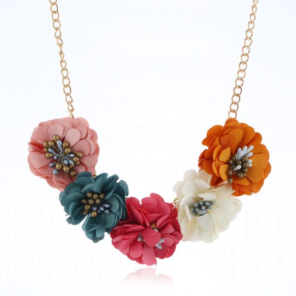 ⁦Temperament Fabric Flower Necklace Women's Clothing Accessories⁩ - الصورة ⁦5⁩