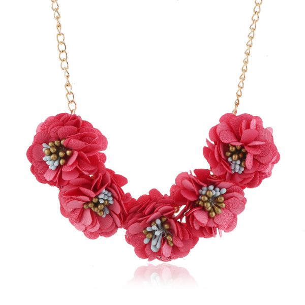 ⁦Temperament Fabric Flower Necklace Women's Clothing Accessories⁩ - الصورة ⁦6⁩