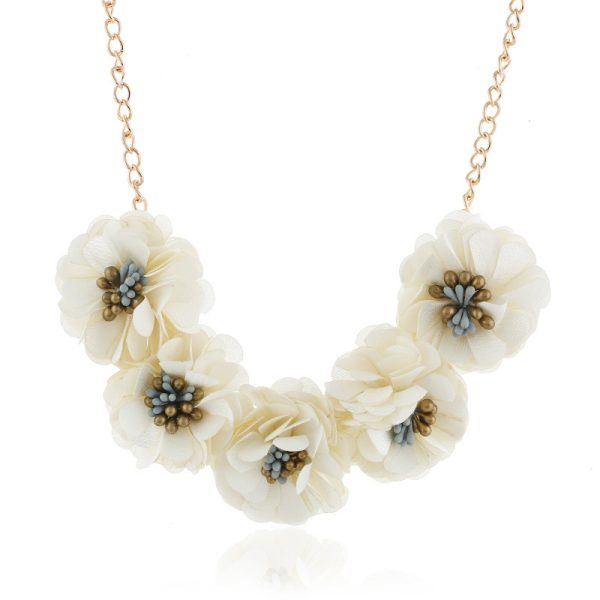 ⁦Temperament Fabric Flower Necklace Women's Clothing Accessories⁩ - الصورة ⁦2⁩