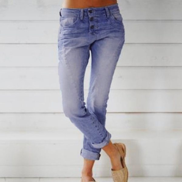 ⁦Women's Jeans Slim Slimming Straight-leg Pants⁩ - الصورة ⁦5⁩