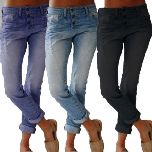 ⁦Women's Jeans Slim Slimming Straight-leg Pants⁩ - الصورة ⁦4⁩