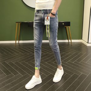 Spring And Summer New Cropped Jeans Men Korean Version