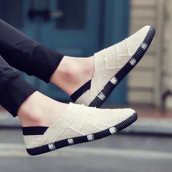 ⁦Spring And Summer Linen Canvas Shoes Men Korean Trend Casual Shoes Men⁩ - الصورة ⁦5⁩