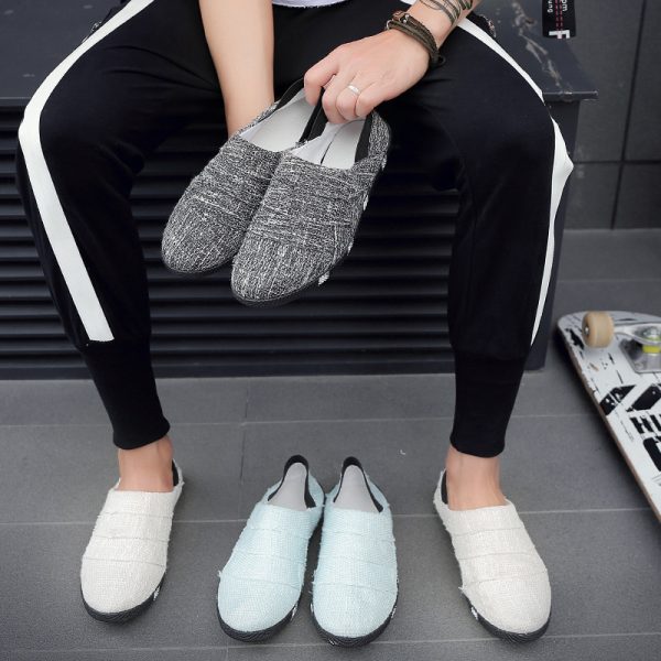 ⁦Spring And Summer Linen Canvas Shoes Men Korean Trend Casual Shoes Men⁩ - الصورة ⁦3⁩