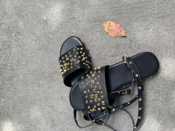 ⁦Women's Sandals Rivet Flats Cool⁩ - الصورة ⁦3⁩