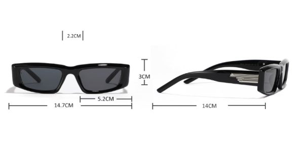⁦Sunglasses Women's To Make Round Face Thin-looked Black Sun Glasses Advanced Simple⁩ - الصورة ⁦8⁩