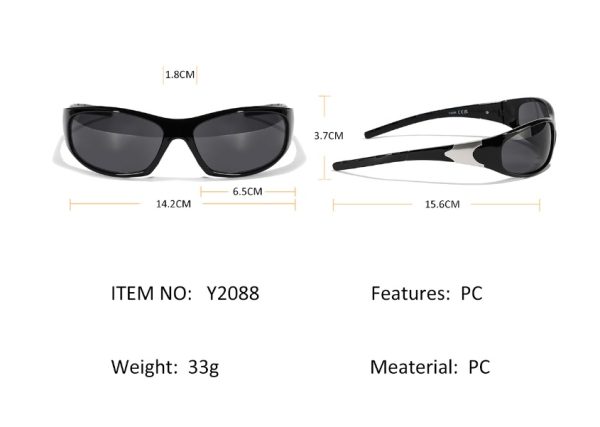 ⁦Sunglasses Female Ins Future Technology Sense Sun⁩ - الصورة ⁦9⁩