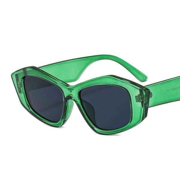 ⁦Striped Sunglasses For Men And Women Small Frame Geometry⁩ - الصورة ⁦4⁩