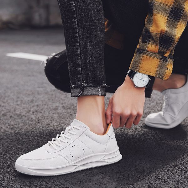 ⁦Student youth simple casual board shoes trend fashion brown shoes men tide shoes⁩ - الصورة ⁦2⁩