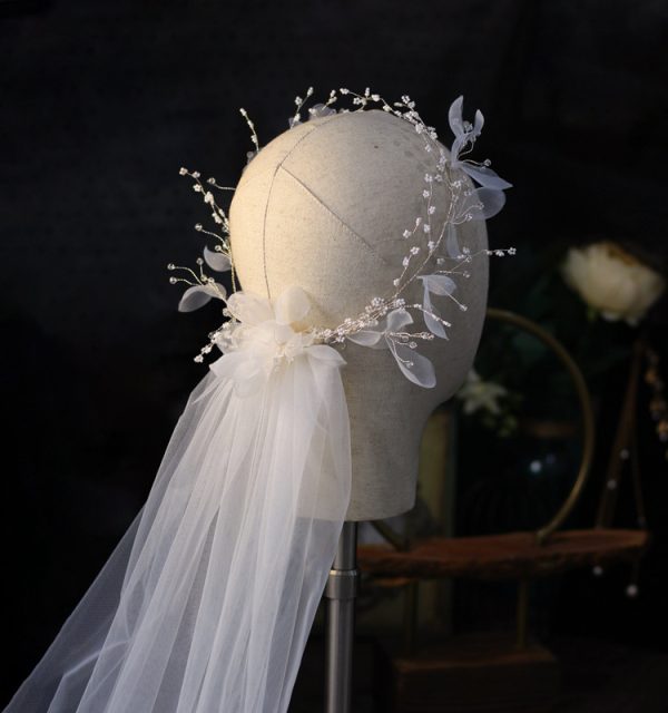 ⁦Bridal wreath veil wedding dress accessories⁩ - الصورة ⁦7⁩