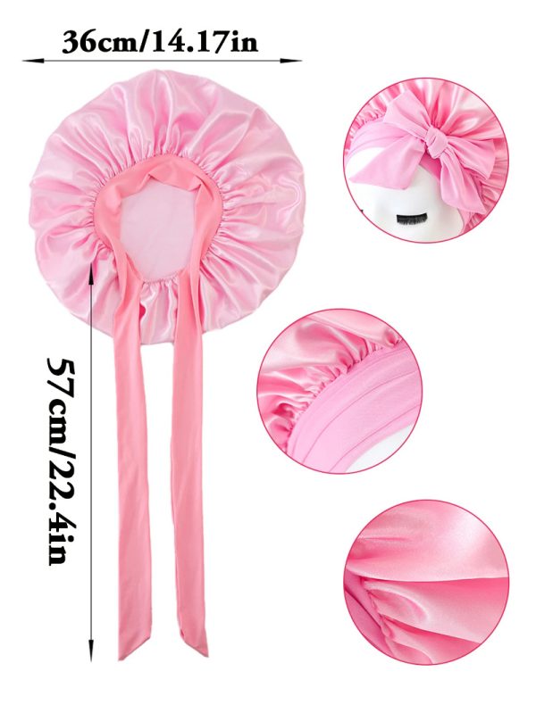 ⁦New Silk Bonnet For Sleeping Women Satin Bonnet Hair Bonnet Night Sleep Cap Scarf Wrap For Curly Hair With Tie Band For Curly Hair⁩ - الصورة ⁦2⁩