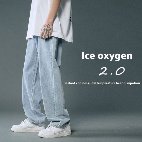 ⁦Loose Straight Summer Thin Jeans For Men⁩ - الصورة ⁦6⁩