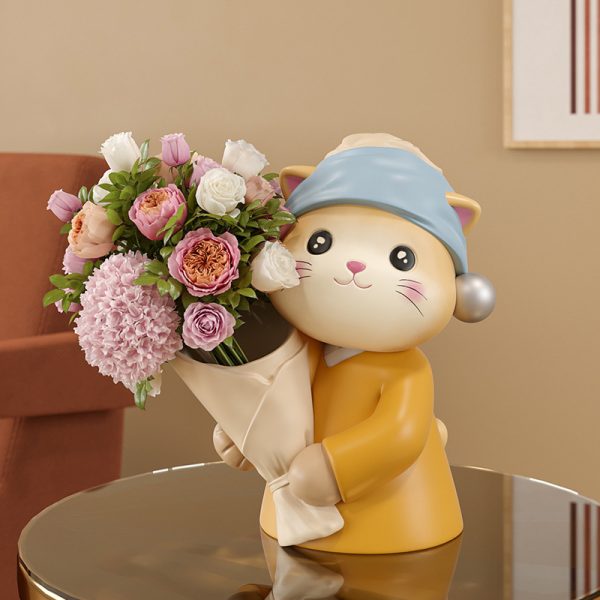 ⁦Art Cat Bouquet Vase Decoration Home Decoration⁩ - الصورة ⁦10⁩