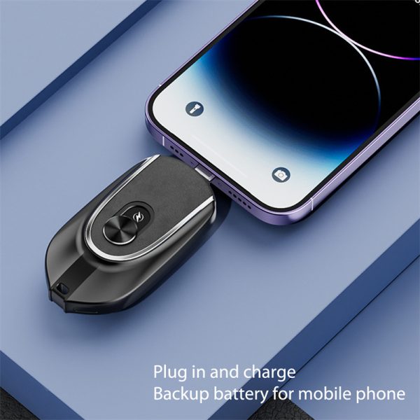 ⁦2 In 1 Mini Keychain Power Bank Keyring Hanging Buckle 2 Output Interfaces 5V 1200MAH Backup Power Bank Retractable Plug Waterproof Phone Charging Accessories⁩ - الصورة ⁦8⁩
