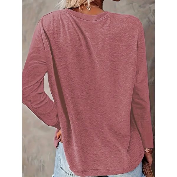 ⁦Women Dog Lover Graphic Shirt Cute Dog Paw Shirts Pullover Casual Long Sleeve Tee Tops⁩ - الصورة ⁦2⁩