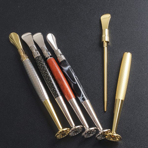 ⁦Concave Spoon Flower Anti-flameout Tobacco Pipe Pressing Bar Rosewood Pipe Accessories⁩ - الصورة ⁦8⁩
