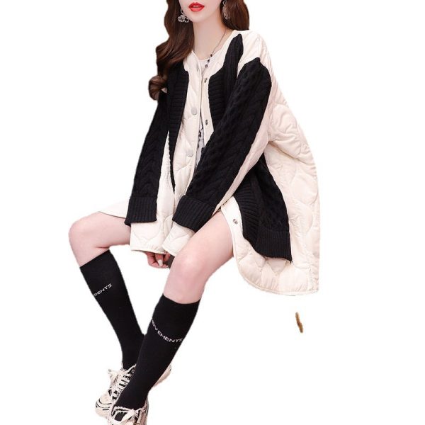 ⁦Women's Patchwork Sweater Cardigan Mid-length⁩ - الصورة ⁦6⁩
