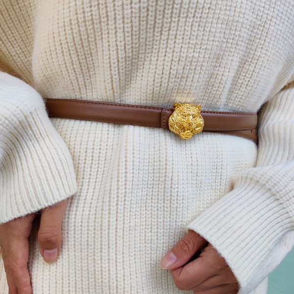 ⁦Suit Pants Belt Women's New Jeans Accessories Leather Simple⁩ - الصورة ⁦2⁩