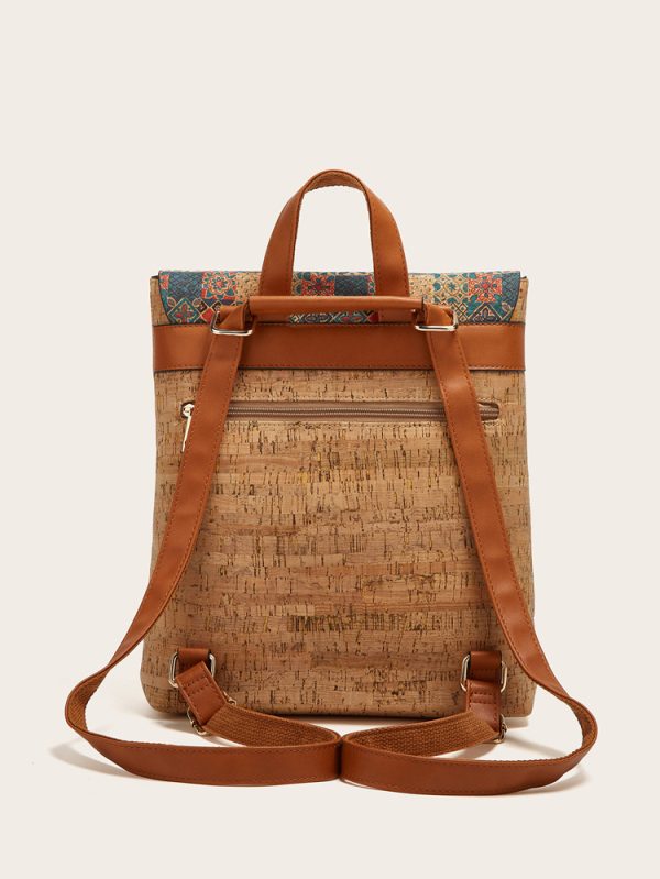 ⁦Affordable Luxury Fashion High-grade Fashion Retro Printed Backpack⁩ - الصورة ⁦5⁩