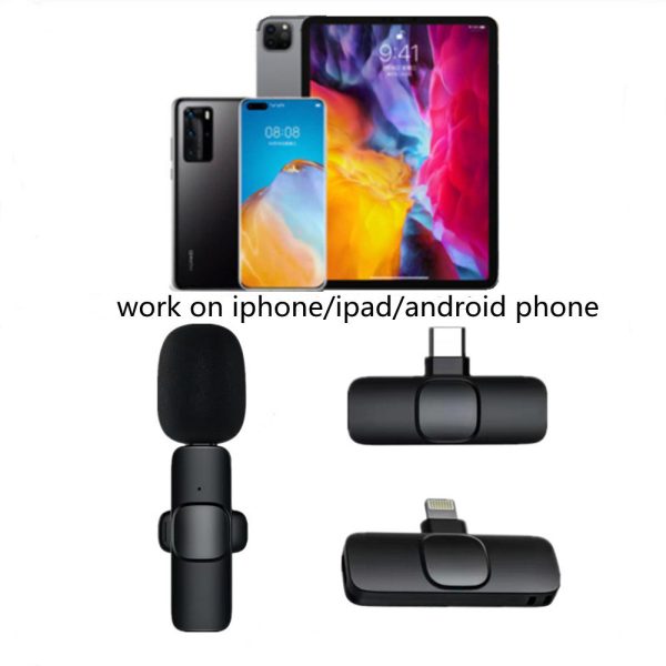 ⁦Wireless Lavalier Microphone Portable Audio Video Recording Mini Mic For I Phone Android Long Battery Life Live Broadcast Gaming⁩ - الصورة ⁦10⁩