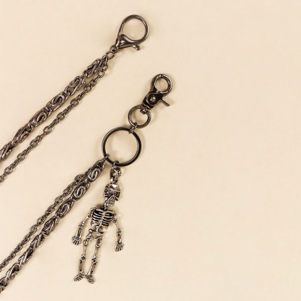 ⁦Hot Sellers For Both Men And Women Are Skeleton Skull Lockets Metal Guns Black Chain Pants Jeans Overalls Hip-hop Hipster Accessories Waist Ornaments⁩ - الصورة ⁦8⁩