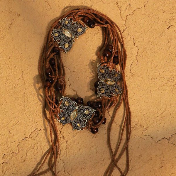 ⁦Butterfly Waist Chain Hand-woven Dress Accessories⁩ - الصورة ⁦3⁩