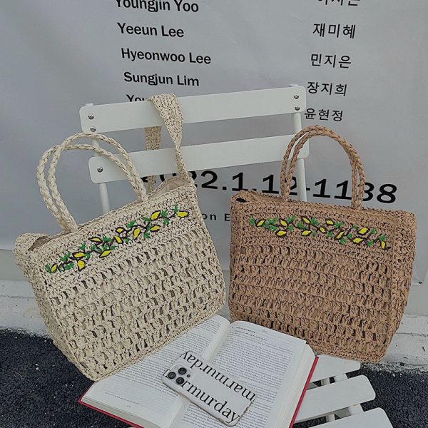 ⁦Women's Fashion Embroidered Hollow Woven Bag⁩ - الصورة ⁦5⁩