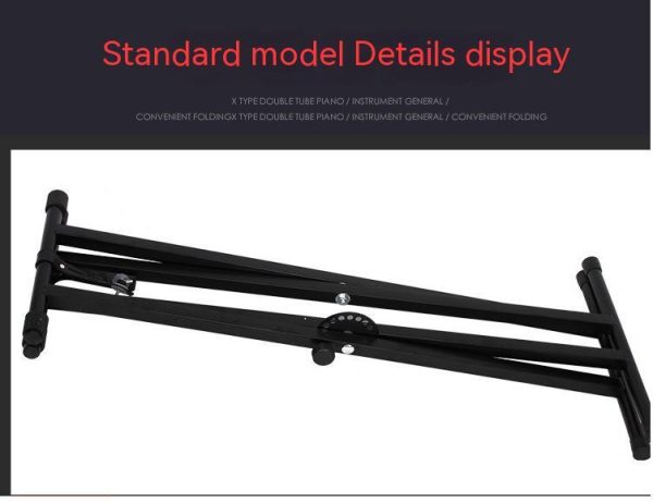 ⁦X-type Adjustable Double-tube Electronic Organ Rack Double-tube Keyboard Stand⁩ - الصورة ⁦3⁩