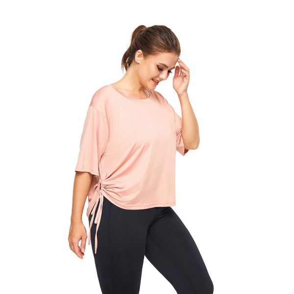 ⁦Loose Quick-drying Clothes Yoga Clothes Tops Sports T-shirts Fitness Clothes Short Sleeves⁩ - الصورة ⁦5⁩