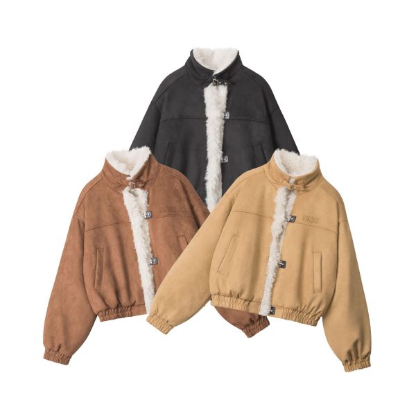 ⁦American Retro Stand Collar Niche Winter Casual Loose Cotton Coat⁩ - الصورة ⁦5⁩