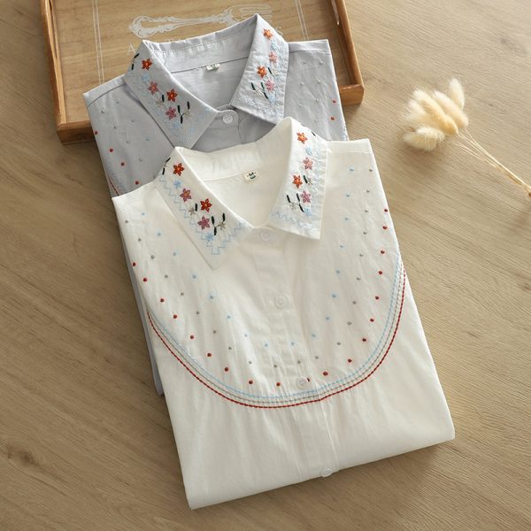 ⁦Women's Autumn Ethnic Style Loose Long Sleeve Shirt⁩ - الصورة ⁦8⁩
