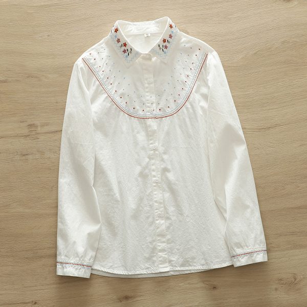 ⁦Women's Autumn Ethnic Style Loose Long Sleeve Shirt⁩ - الصورة ⁦9⁩