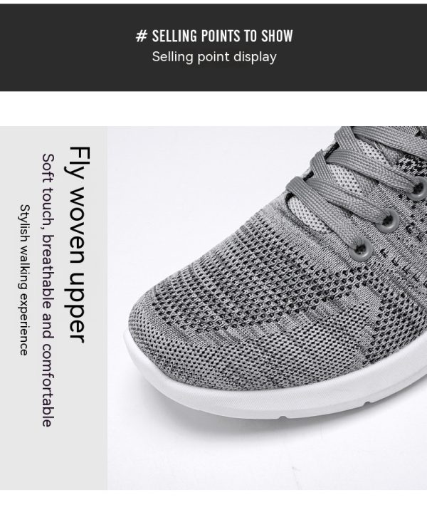 ⁦Men's Shoes Korean Casual Breathable Shoes Running Shoes Trendy Sneakers Men⁩ - الصورة ⁦8⁩