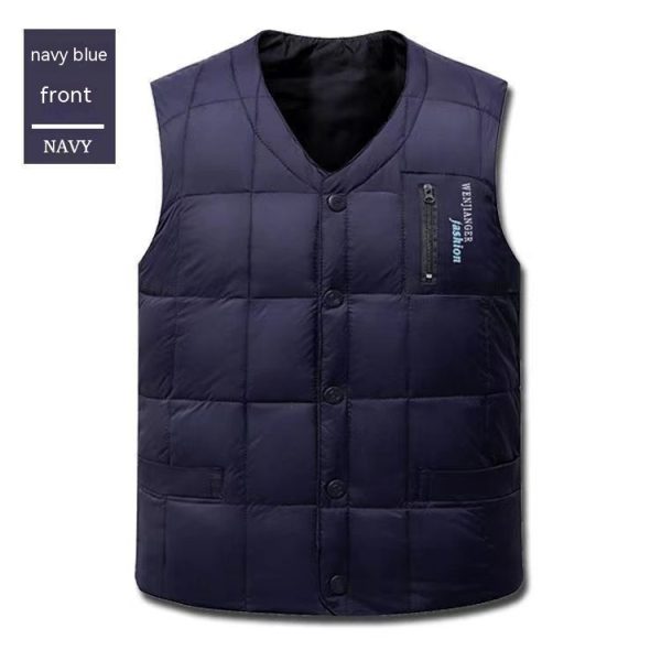 ⁦Men's Down Vest Plus-sized Duck Down Vest Warm Autumn And Winter⁩ - الصورة ⁦5⁩