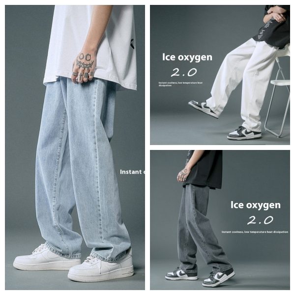 ⁦Loose Straight Summer Thin Jeans For Men⁩ - الصورة ⁦9⁩