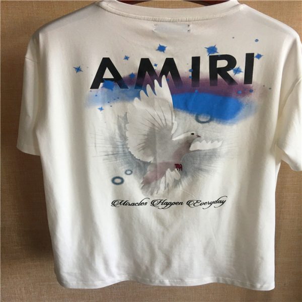 ⁦Peace pigeon print T-shirts for men and women⁩ - الصورة ⁦3⁩