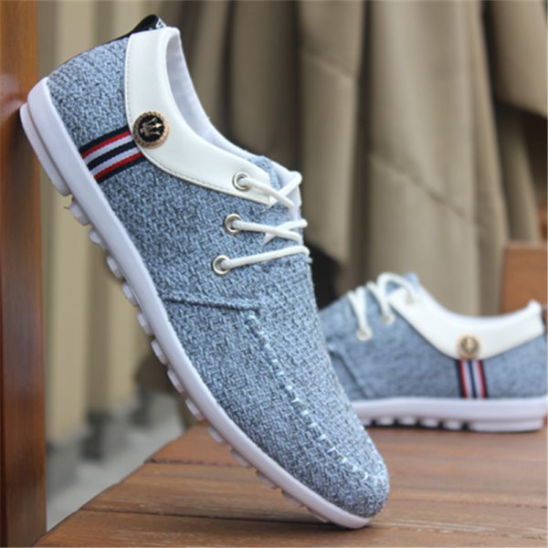 ⁦2024 Solid Color Non-slip Men Driving Shoes Spring Autumn New Leather Breathable Men's Peas Shoes British Casual Sneakers⁩ - الصورة ⁦4⁩