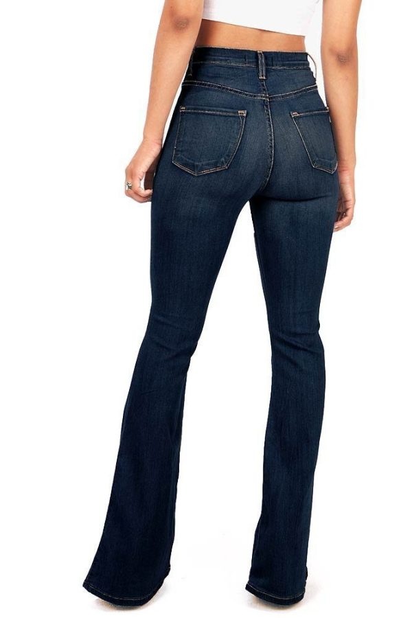 ⁦Women Autumn Winter Skinny Jeans Flare Pants New Fashion High Waist Slim Elasticity Streetwear Workout Long Pants Capri⁩ - الصورة ⁦3⁩