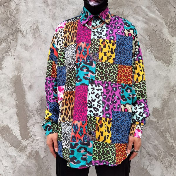 ⁦Flower long-sleeved shirts loose shirts for men and women⁩ - الصورة ⁦2⁩