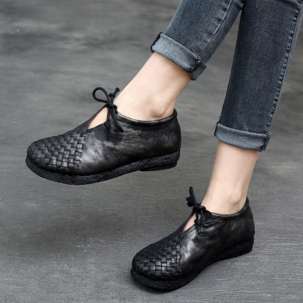 ⁦Vintage Mori Women's Soft-soled Platform Lace-up Flats⁩ - الصورة ⁦4⁩