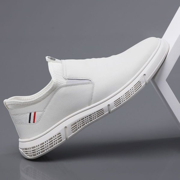 ⁦Men Shoes Black White Flats Walking Shoes⁩ - الصورة ⁦6⁩