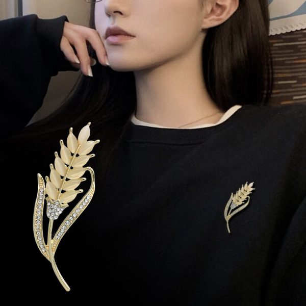 ⁦Brooch Wheat Corsage Wardrobe Malfunction Proof Pin Accessories⁩ - الصورة ⁦2⁩