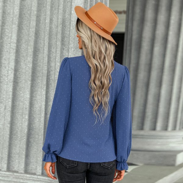 ⁦Women's Bow Temperament Slim Professional Shirt⁩ - الصورة ⁦3⁩