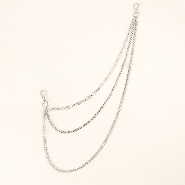 ⁦New European And American Style Pants Chain Men And Women Three-layer Silver Personality Chain With Jeans Punk Hip Hop Accessories⁩ - الصورة ⁦6⁩