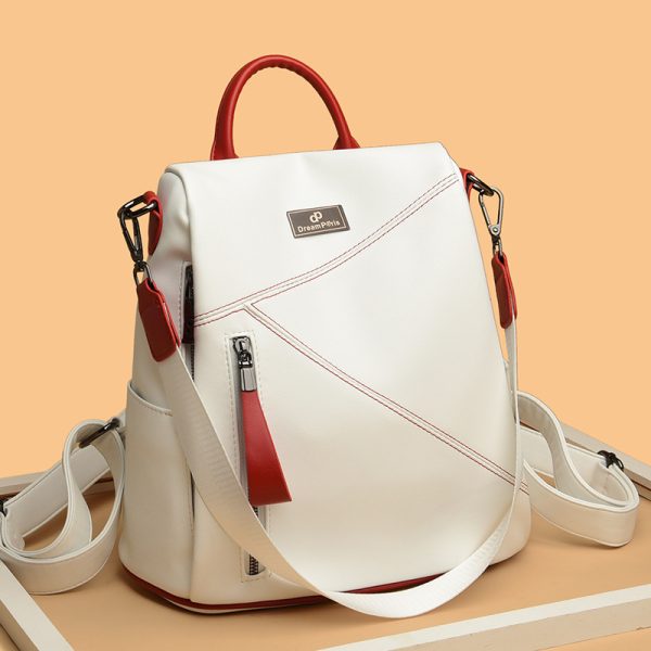 ⁦Women's Fashion Personality New Cowhide Backpack⁩ - الصورة ⁦3⁩