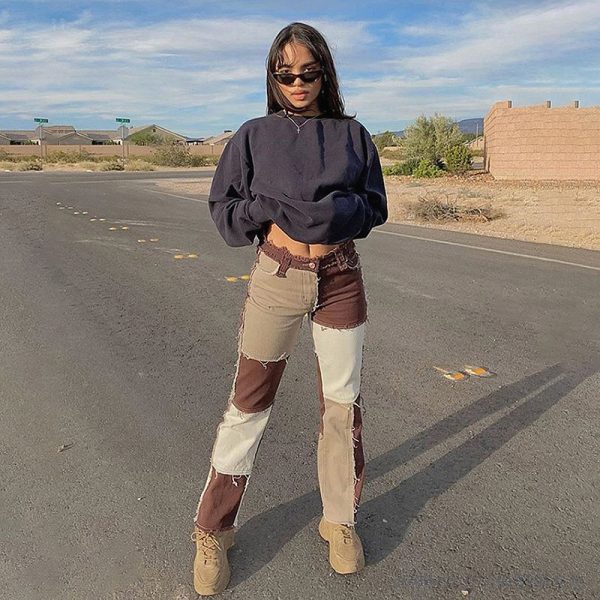 ⁦Women's Pants High Waist Slimming Leisure Jeans⁩ - الصورة ⁦2⁩