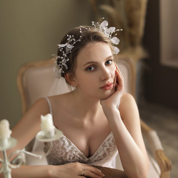 ⁦Super Mori Garland Bridal Veil Studio And Outdoor Photography Photo Shoot Head Accessories⁩ - الصورة ⁦3⁩